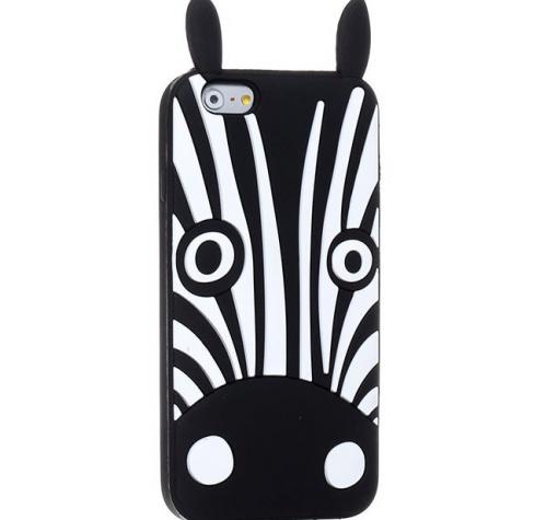 Силиконов калъф / гръб / TPU 3D за Apple iPhone 6 / iPhone 6S - зебра