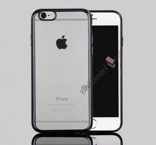 Силиконов калъф / гръб / TPU Sunix за Apple iPhone 6 / iPhone 6S - прозрачен / черен кант