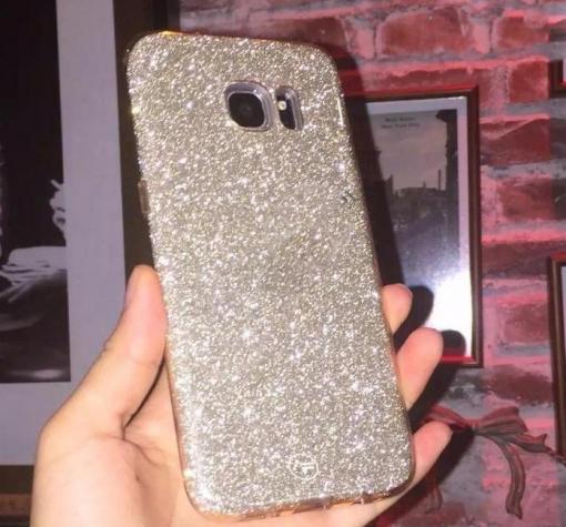Луксозен силиконов гръб за Samsung S8 G950 - сребрист / брокат
