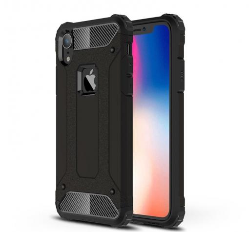 Силиконов гръб TPU Spigen Hybrid с твърда част за Apple iPhone XR - черен