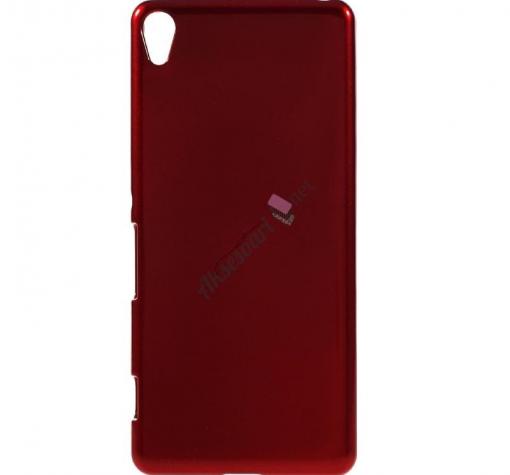 Ултра тънък силиконов калъф / гръб / TPU Ultra Thin Candy Case за Sony Xperia E5 - червен / брокат