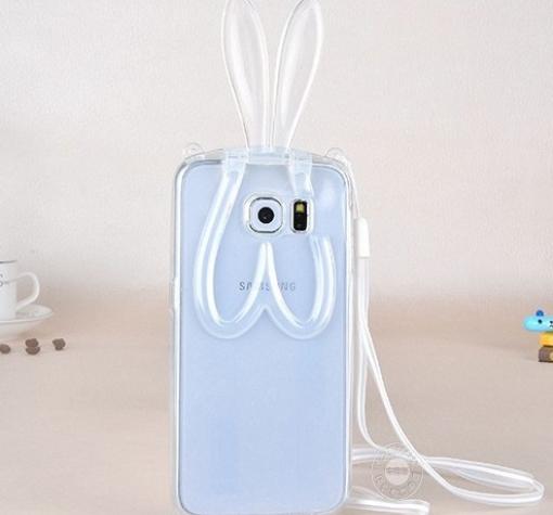Силиконов калъф / гръб / TPU 3D Rabbit за Samsung S7 G930 - прозрачен