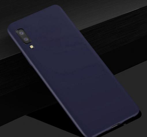 Силиконов калъф / гръб / TPU за Samsung A7 2018 A750F - тъмно син / мат