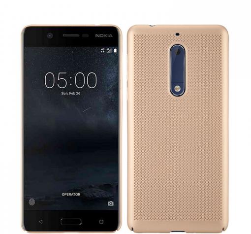 Твърд гръб за Nokia 5 2017 - златист / Grid