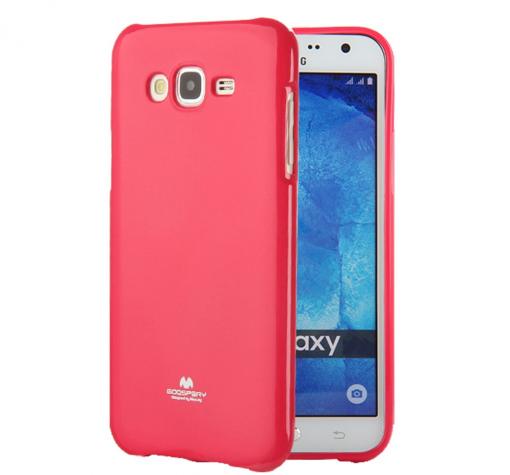 Луксозен силиконов калъф / гръб / TPU Mercury GOOSPERY Jelly Case за Samsung J3 2016 J320 - тъмно розов