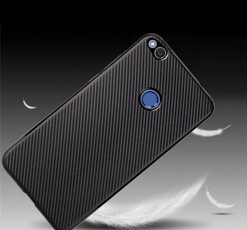 Луксозен силиконов калъф / гръб / TPU за Huawei Honor 8 Lite - черен / carbon