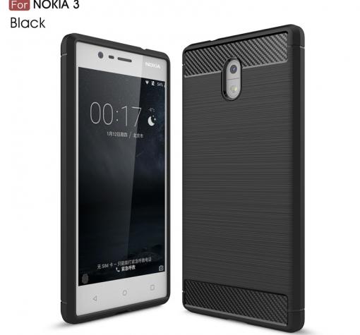Силиконов калъф / гръб / TPU за Nokia 3 2017 - черен / carbon