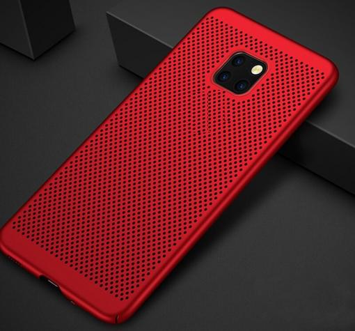 Луксозен твърд гръб за Huawei Mate 20 Pro - червен / Grid