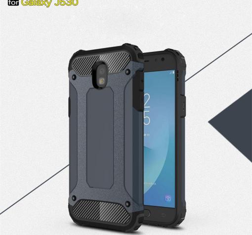 Силиконов гръб TPU Spigen Hybrid с твърда част за Samsung J5 2017 J530 - черен