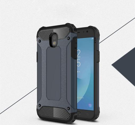 Силиконов гръб TPU Spigen Hybrid с твърда част за Samsung J7 2017 J730 - черен