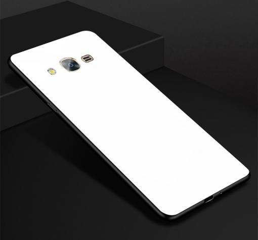 Луксозен стъклен твърд гръб за Samsung J3 / J3 2016 J320 - бял