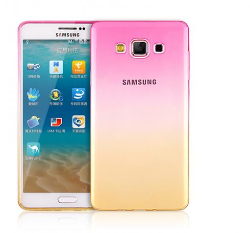Силиконов гръб / калъф / TPU за Samsung J7 2016 J710 - розово и жълто / преливащ