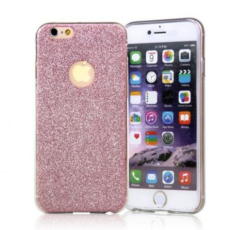Луксозен силиконов калъф / гръб / TPU Mooke Glitter Shadow Case за Apple iPhone 6 / iPhone 6S - розов / брокат / 2in1