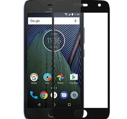 3D full cover Tempered glass screen protector Motorola Moto G5 Plus / Извит стъклен скрийн протектор за Motorola Moto G5 Plus - черен