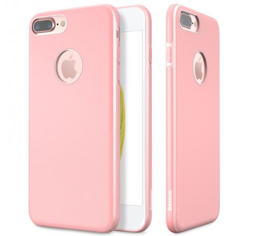 Ултра тънък силиконов калъф / гръб / TPU Ultra Thin Baseus Mystery Case за Apple iPhone 7 - розов