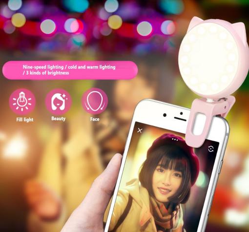Селфи ринг осветление за смартфон / Selfie Light Led Ring - Cat Ears