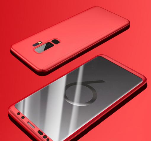 Луксозен силиконов калъф / гръб / TPU 360° за Samsung S9 Plus G965 - червен / лице и гръб