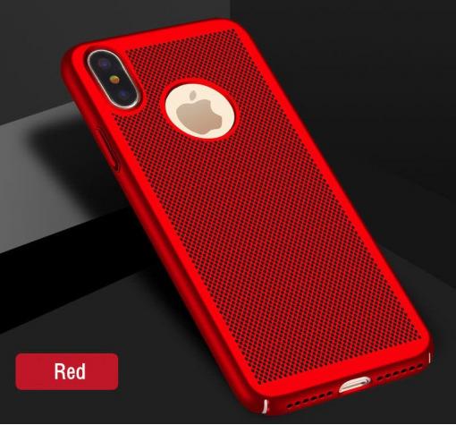 Луксозен твърд гръб за Apple iPhone XS MAX - червен / Grid