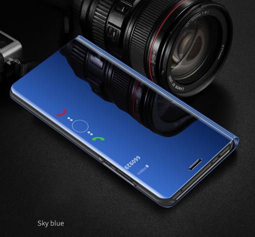 Луксозен калъф Clear View Cover с твърд гръб за Samsung A6 2018 A600 - син