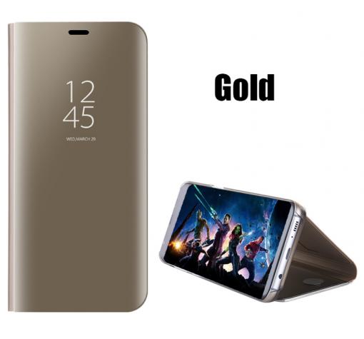 Луксозен калъф Clear View Cover с твърд гръб за Samsung S8 Plus G955 - златист