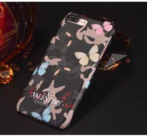 Луксозен гръб Valentino за Apple iPhone 7 / iPhone 8 - пеперуди / камуфлаж