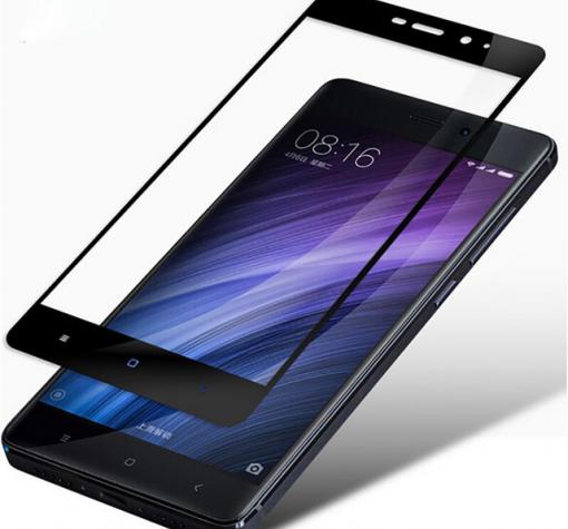 3D full cover Tempered glass screen protector Xiaomi RedMi 4X / Извит стъклен скрийн протектор Xiaomi RedMi 4X - черен