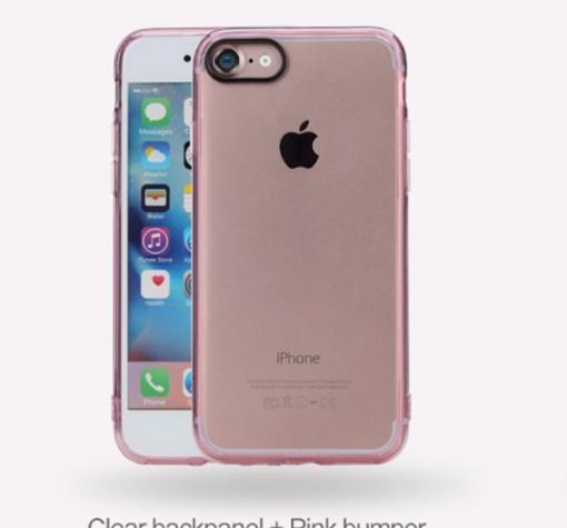 Луксозен твърд гръб Rock Pure Series Ultra Thin Case за Apple iPhone 7 Plus - прозрачен / розов