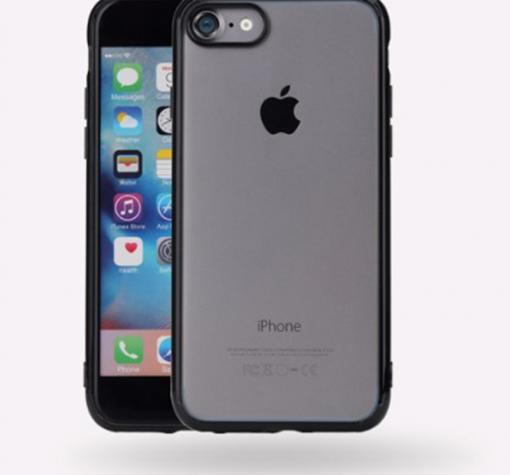 Луксозен твърд гръб Rock Pure Series Ultra Thin Case за Apple iPhone 7 Plus - прозрачен / черен кант