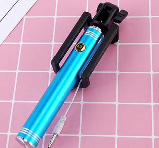 Алуминиев селфи стик / Selfie Stick Handheld Monopod - син