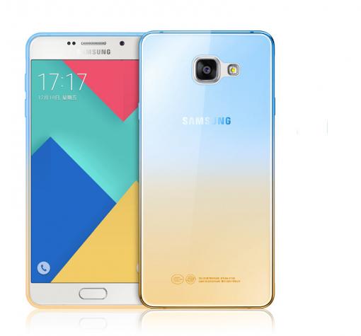 Силиконов гръб / калъф / TPU за Samsung A5 2016 A510 - синьо и жълто / преливащ