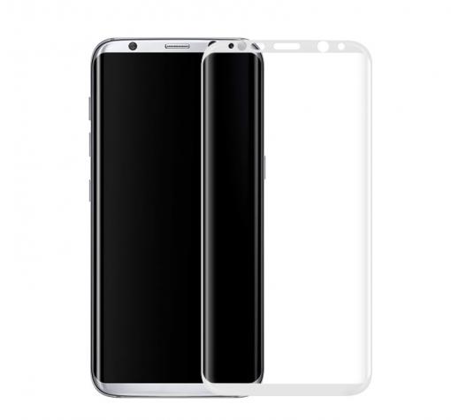 3D full cover Tempered glass screen protector Baseus Arc / Извит стъклен скрийн протектор Baseus Arc за Samsung S8 G950 - бял