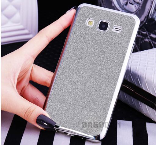 Луксозен силиконов калъф / гръб / TPU за Samsung J5 2016 J510 - сребрист / брокат