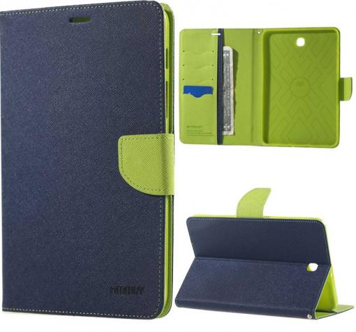 Кожен калъф Flip тефтер Mercury GOOSPERY Fancy Diary със стойка за Samsung Tab S2 9.7" T810 / S2 T815 - син със зелено