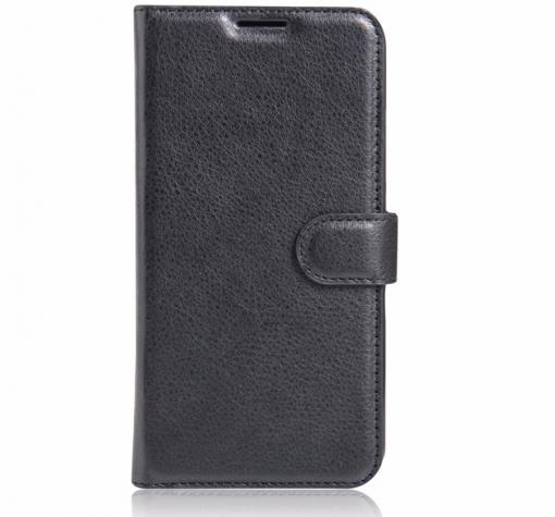 Кожен калъф Flip тефтер Flexi 2in1 с кожен гръб за Huawei P9 Lite - черен