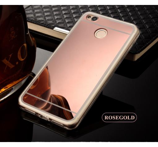 Луксозен силиконов калъф / гръб / TPU за Xiaomi RedMi 4X - Rose Gold / огледален