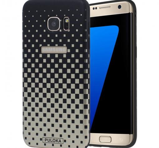Луксозен силиконов калъф / гръб / TPU PULOKA за Samsung S7 Edge G935 - златист / art 2