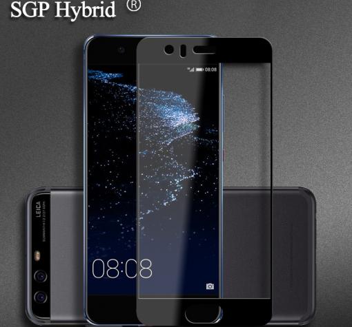 3D full cover Tempered glass screen protector Huawei P10 / Извит стъклен скрийн протектор Huawei P10 - черен