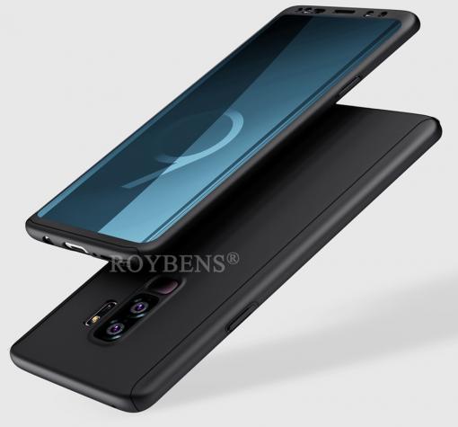 Луксозен силиконов калъф / гръб / TPU 360° за Samsung S9 G960 - черен / лице и гръб