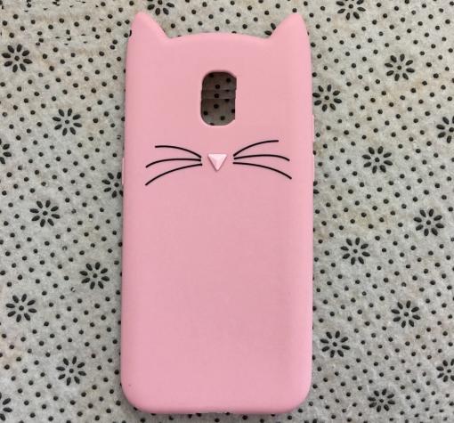 Силиконов калъф / гръб / TPU 3D за Samsung J5 2017 J530 - котешки ушички / розов