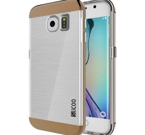 Луксозен силиконов гръб Slicoo Hybrid за Samsung S6 Edge G925 - меден / прозрачен