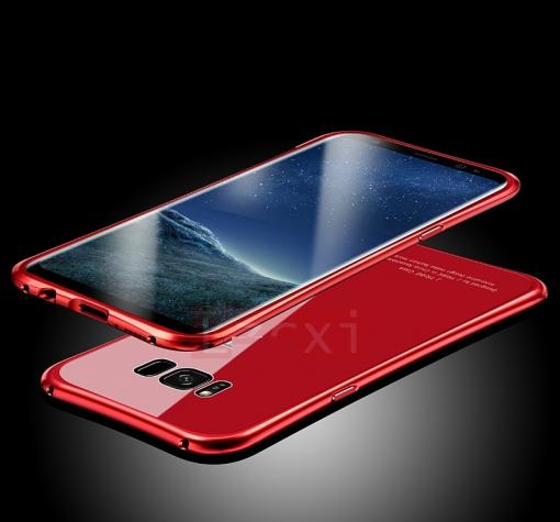 Луксозен стъклен твърд гръб KST Design Series за Samsung S8 G950 - червен