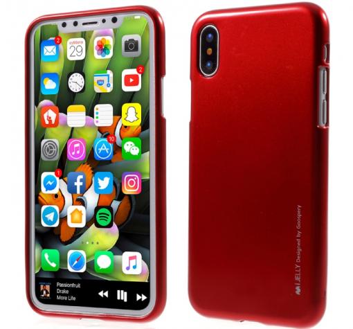 Силиконов калъф / гръб / TPU MERCURY i-Jelly Case Metallic Finish за Apple iPhone X - червен
