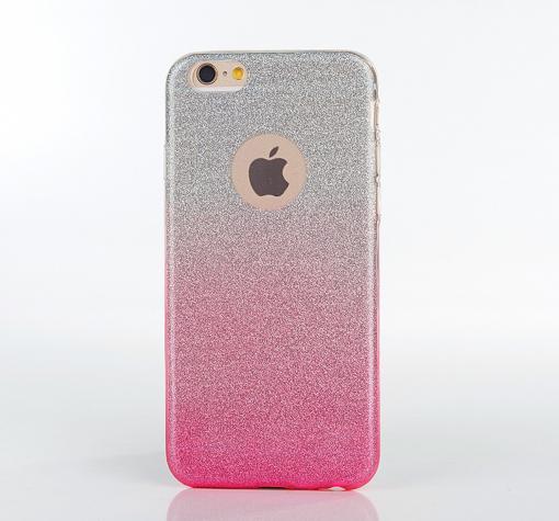 Луксозен ултра тънък силиконов калъф / гръб / TPU Ultra Thin FSHANG за Apple iPhone 7 - сребристо и розово / преливащ / брокат