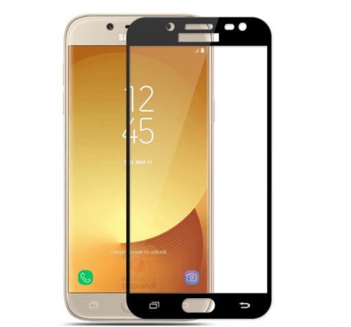 3D full cover Tempered glass Full Glue screen protector Samsung J5 2017 J530 / Извит стъклен скрийн протектор с лепило от вътрешната страна за Samsung J5 2017 J530 - черен