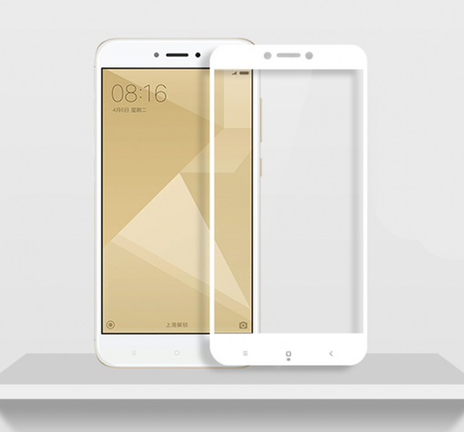 3D full cover Tempered glass screen protector Xiaomi Redmi Note 5A Prime / Извит стъклен скрийн протектор Xiaomi Redmi Note 5A Prime - бял