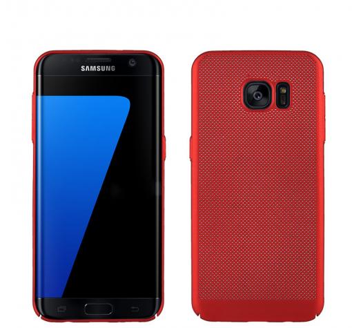 Твърд гръб за Samsung S7 Edge G935 - червен / Grid