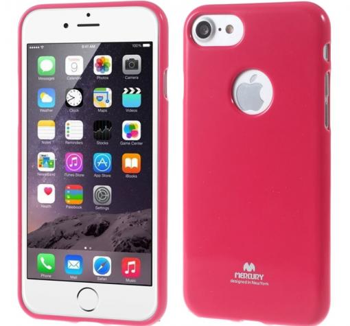 Луксозен силиконов калъф / гръб / TPU Mercury GOOSPERY Jelly Case за Apple iPhone 7 - тъмно розов