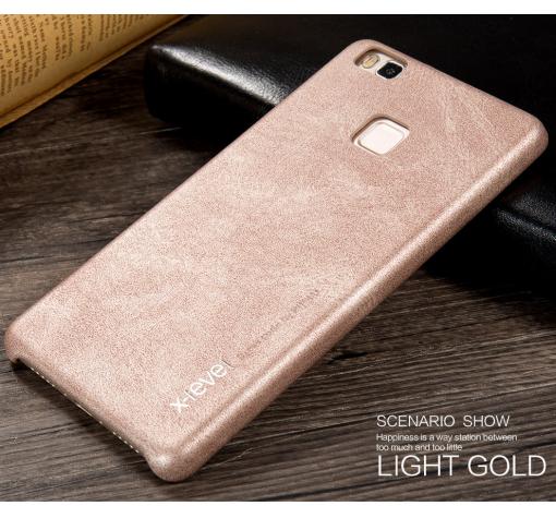 Оригинален кожен гръб X-level Vintage Series за Huawei P10 Lite - златист