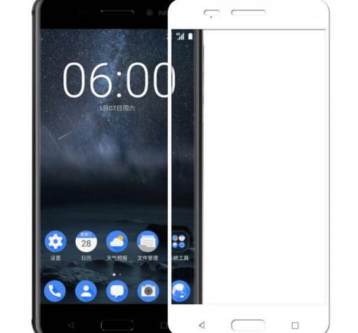 3D full cover Tempered glass screen protector Nokia 3 / Извит стъклен скрийн протектор Nokia 3 - бял
