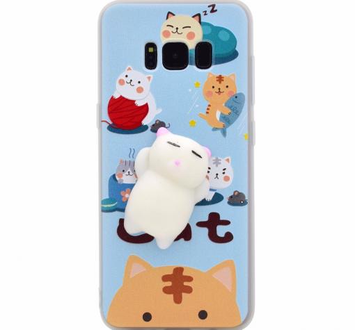 Луксозен силиконов калъф / гръб / TPU 4D Squishy за Samsung J5 2016 J510 - син / Cat